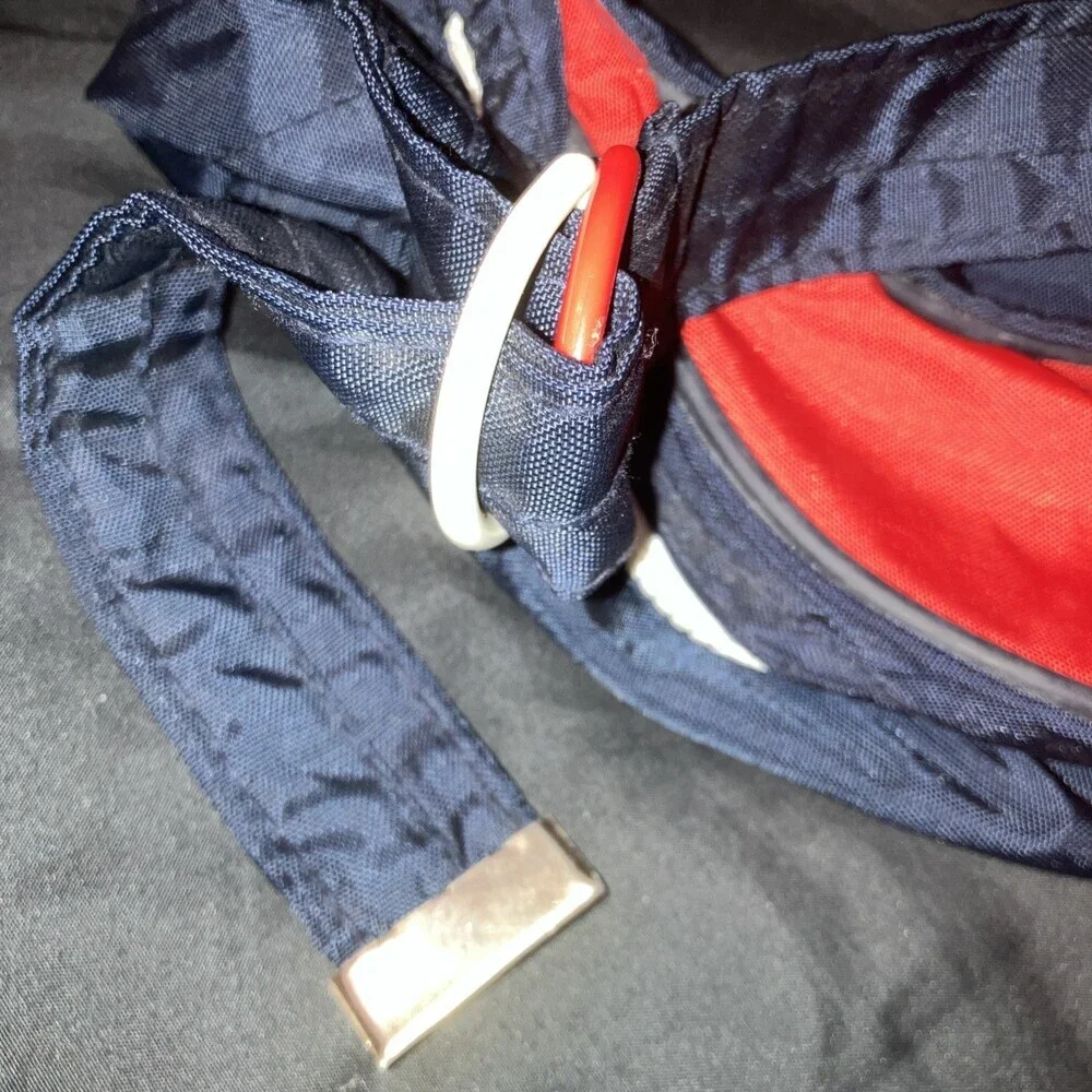 FILA VINTAGE Navy Blue Red Adjustable FannyPack Front Zip 80s 90s RETRO